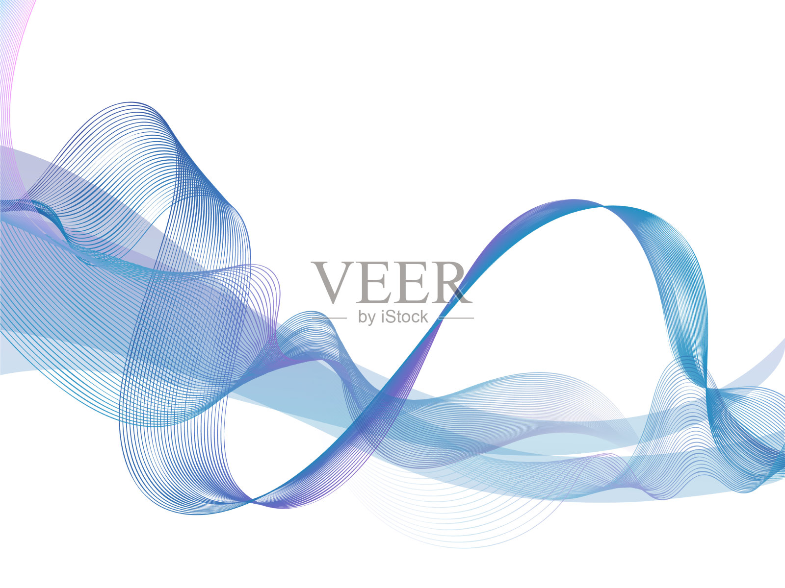 蓝色创意抽象波浪设计插画图片素材