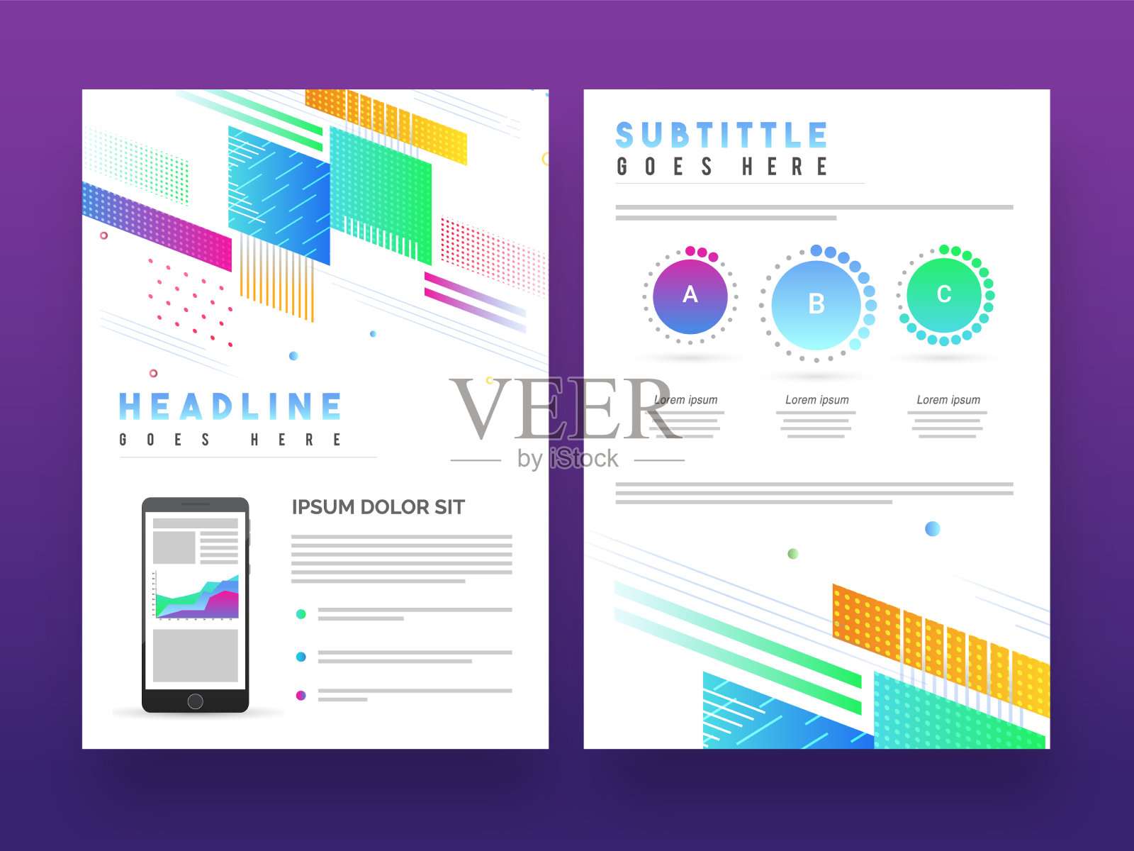 商业宣传册封面设计与摘要设计模板素材
