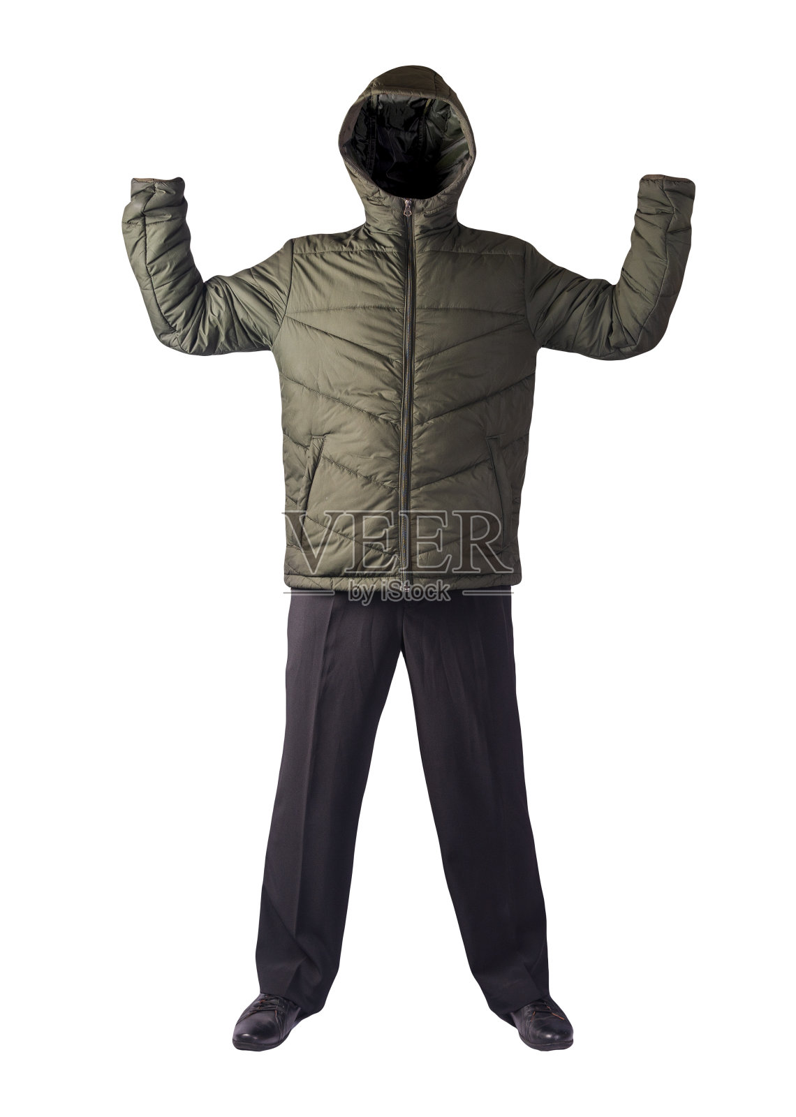 男夹克，裤子和皮鞋孤立在白色背景。照片摄影图片