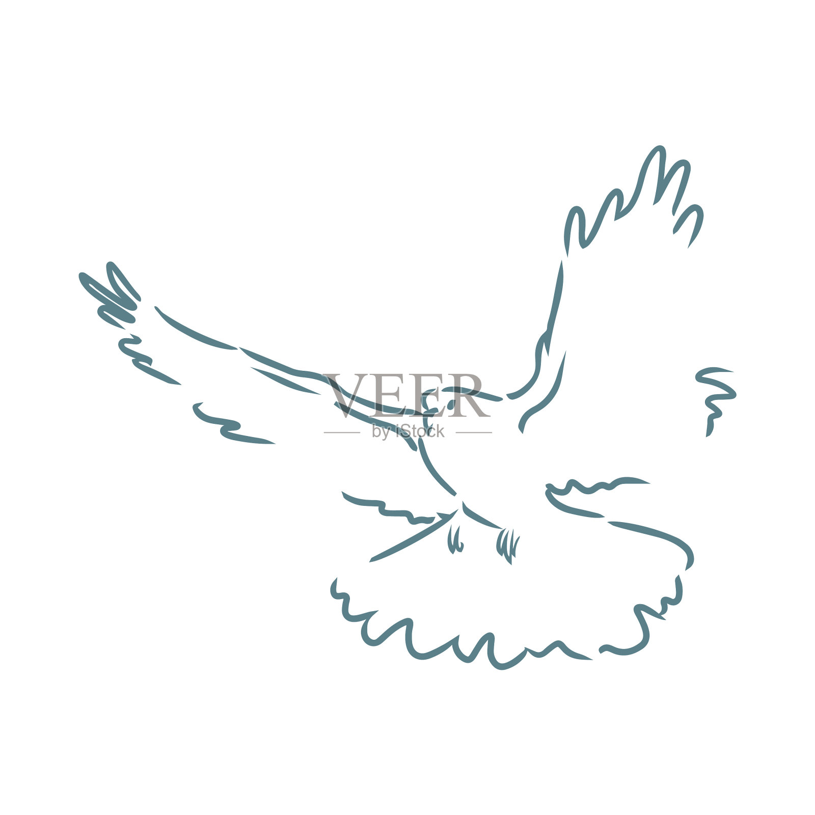 飞翔的鸽子孤立在白色的背景设计元素图片