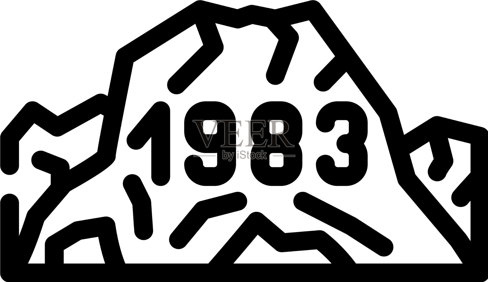 最后一次喷发日期线图标设计元素图片