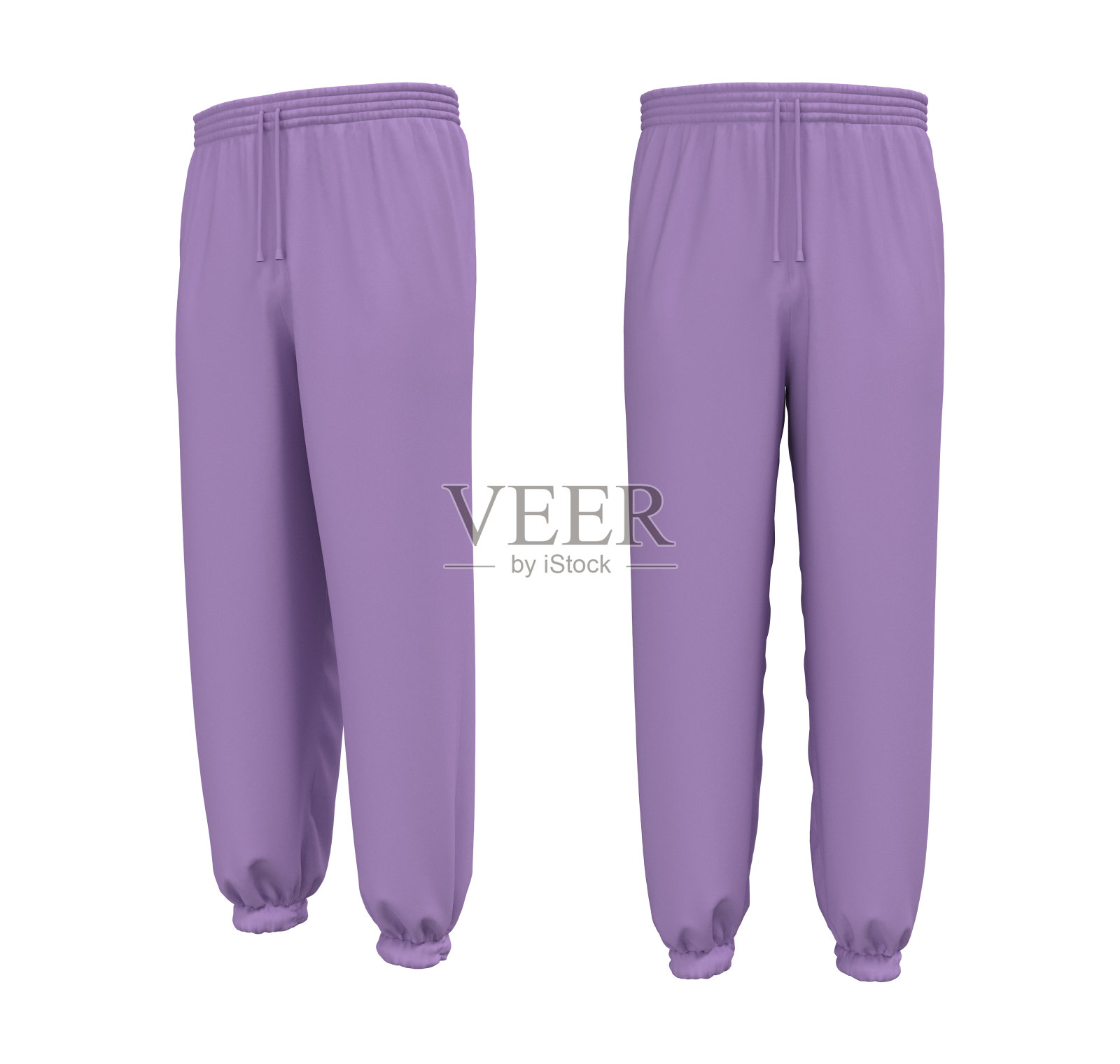 空白慢跑模型，正面和侧面的观点。运动裤照片摄影图片