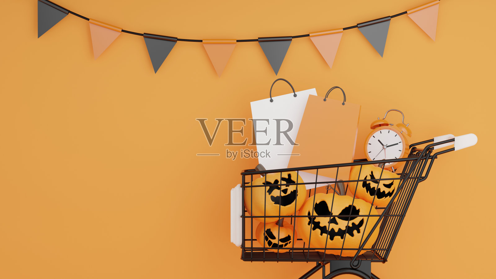 万圣节购物概念的产品展示照片摄影图片