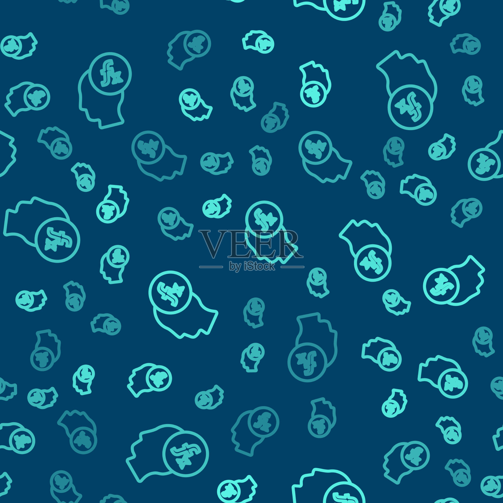 绿线函数数学符号图标插画图片素材