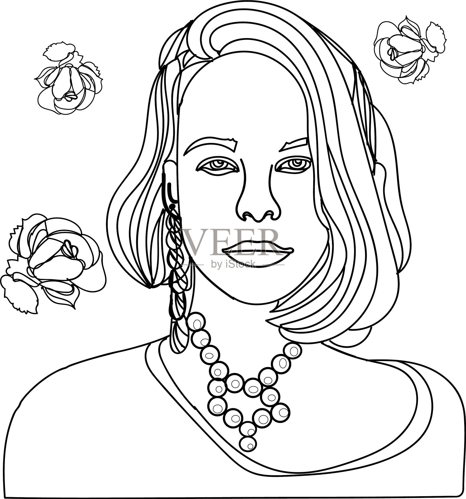 有着抽象发型的美丽时尚女性设计元素图片