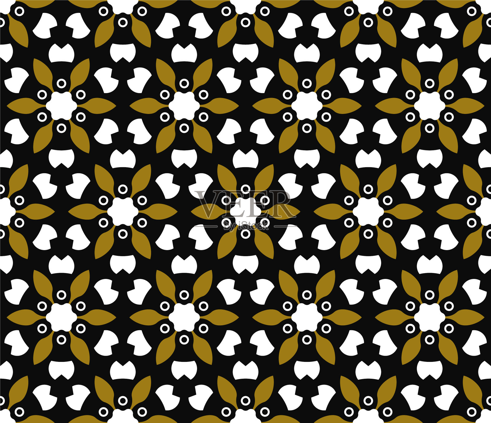 抽象无缝花卉图案几何简单插画图片素材