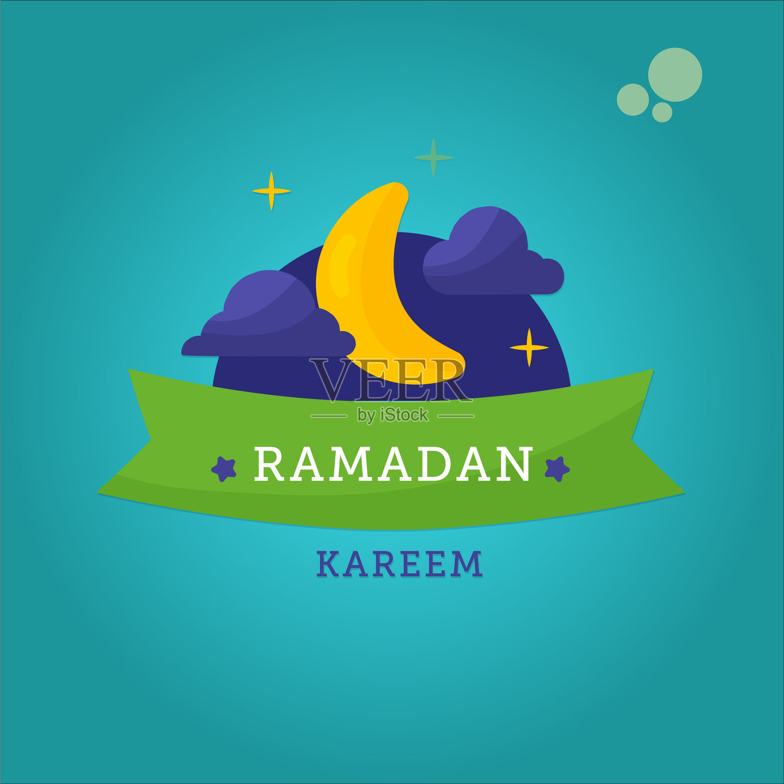 斋月kareem标志或贴纸插图插画图片素材