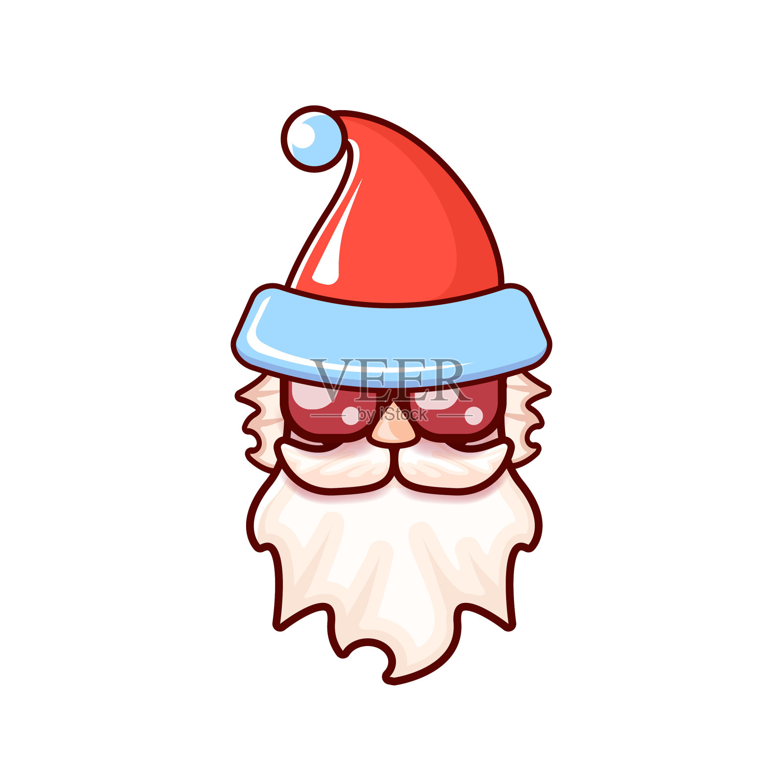 圣诞老人头戴圣诞老人红帽和潮人设计元素图片
