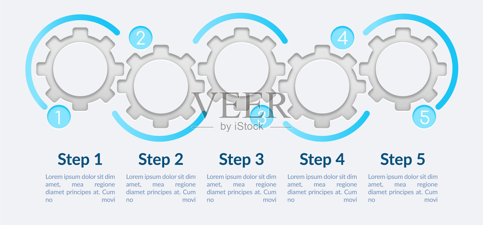 简单的圆步骤信息图表模板设计模板素材