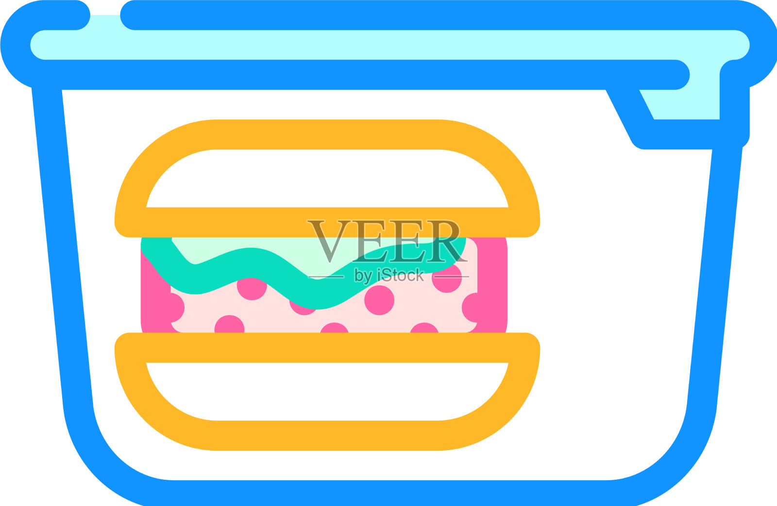 汉堡午餐盒颜色图标设计元素图片