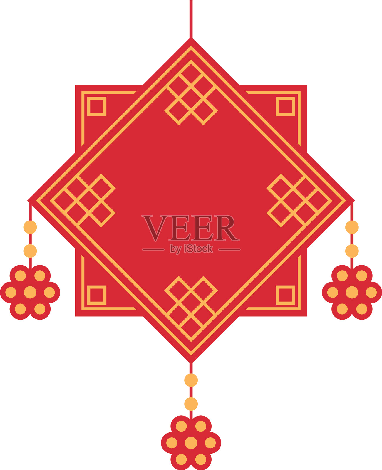 亚洲红色点缀插画图片素材