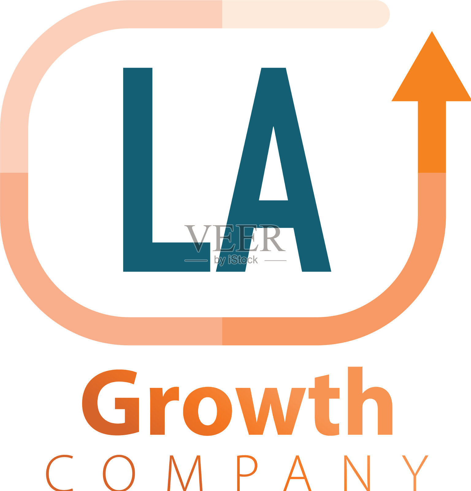 首字母la成长起来的标志设计模板插画图片素材