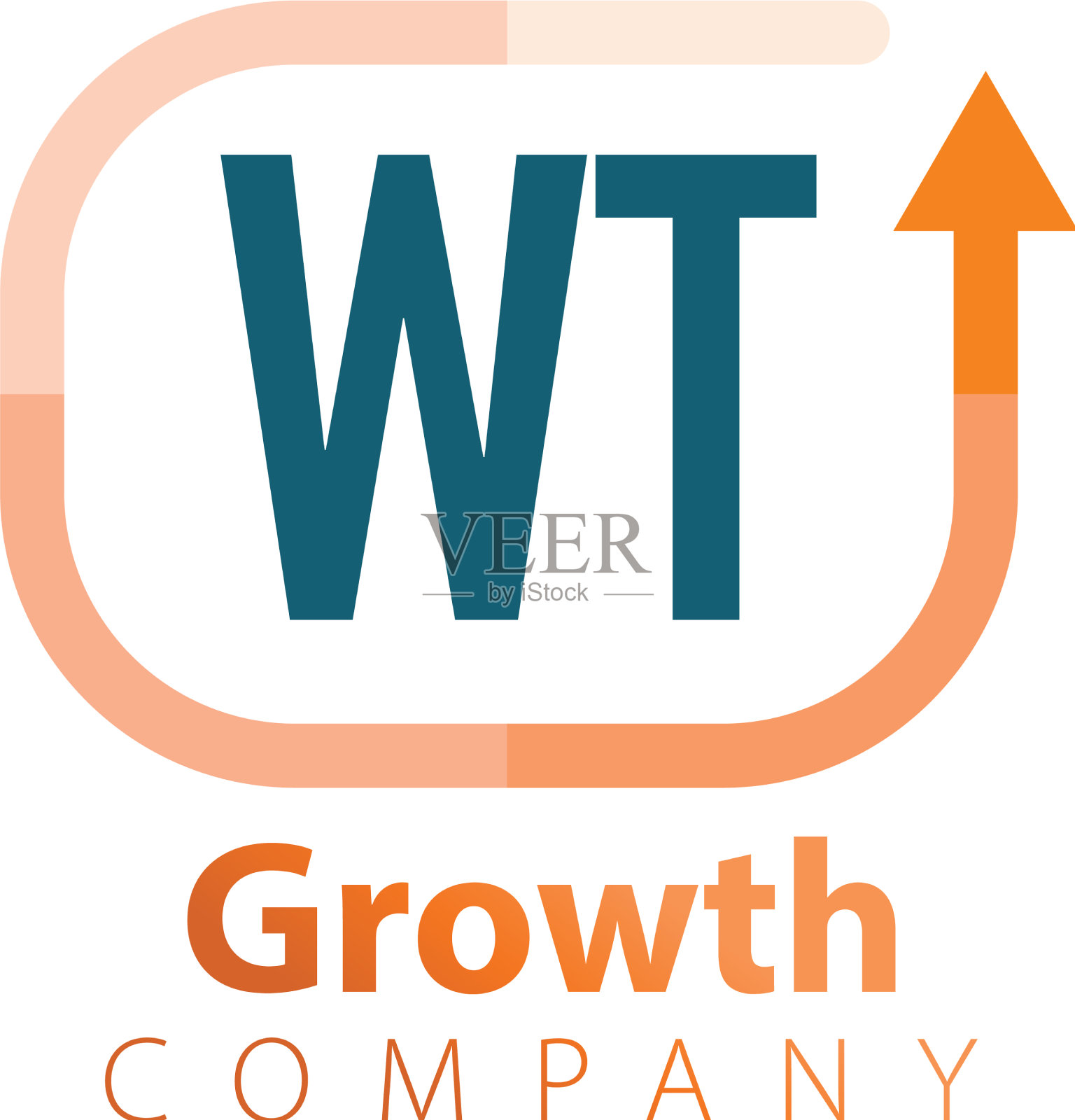 初始字母wt增长标志设计模板插画图片素材