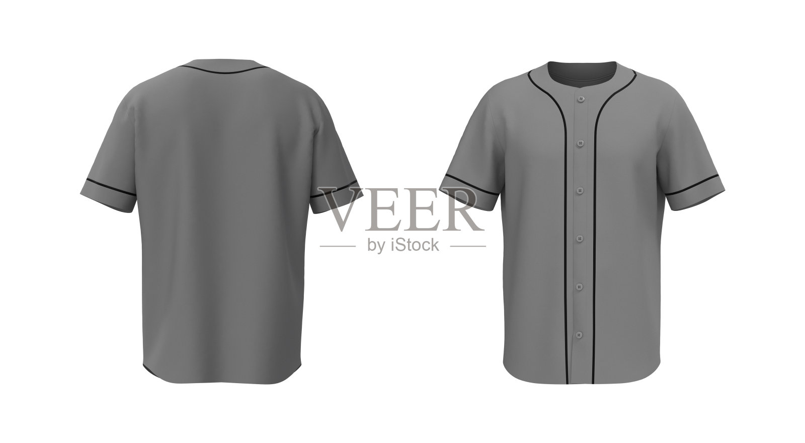 棒球t恤模型在前面和后面的观点照片摄影图片