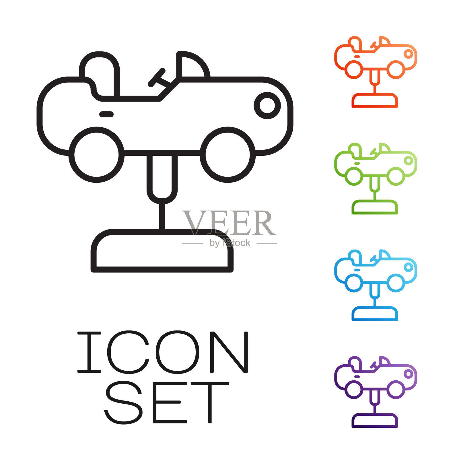 操场上的黑线秋千车图标图标素材