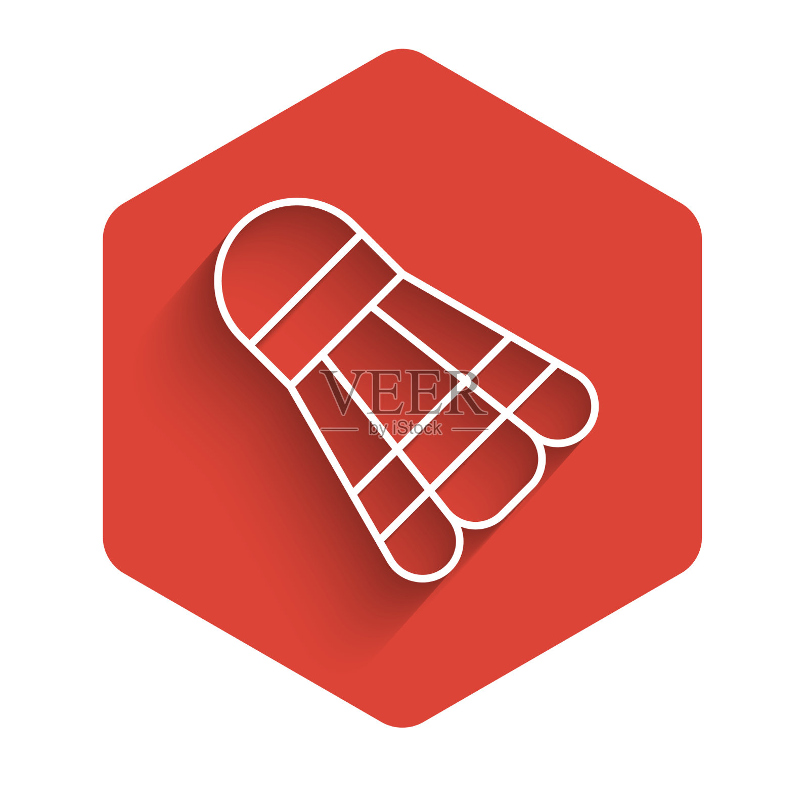 白线羽毛球图标孤立图标素材