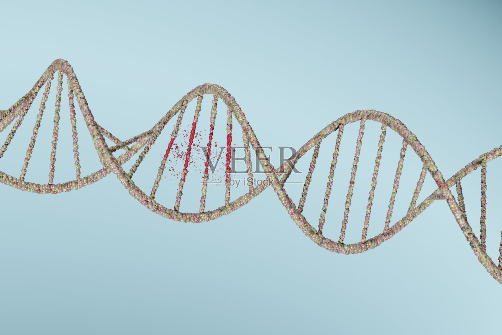 螺旋上红色的修复DNA照片摄影图片
