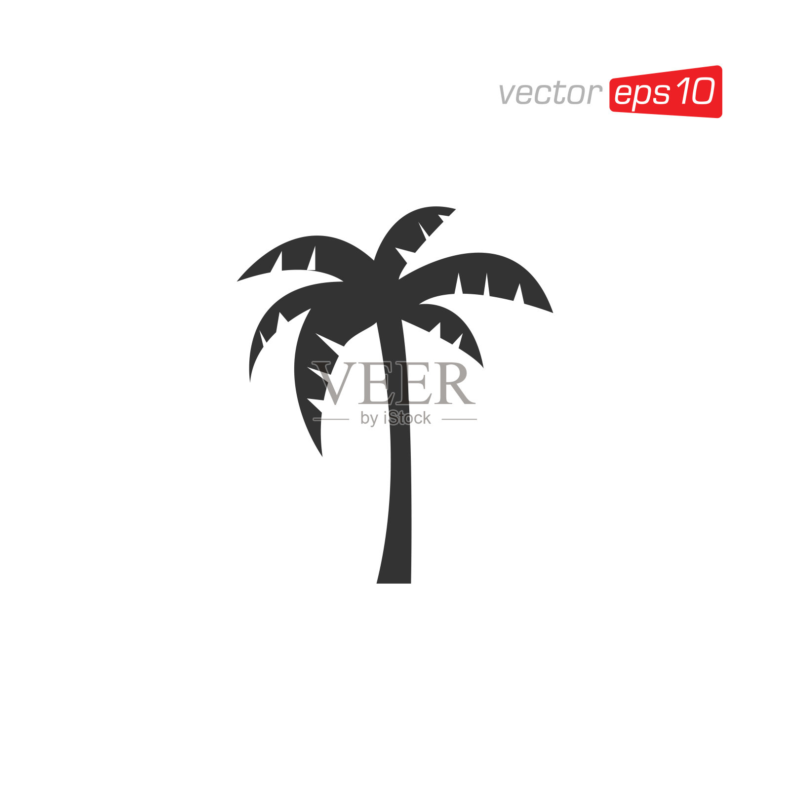 棕榈树图标标志设计向量插画图片素材