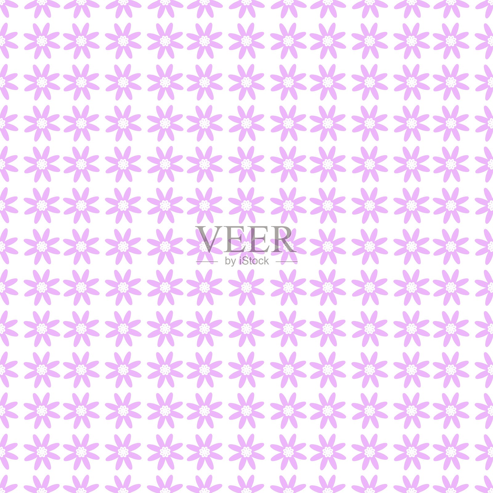 无缝粉红色花图案在白色的背景。插画图片素材