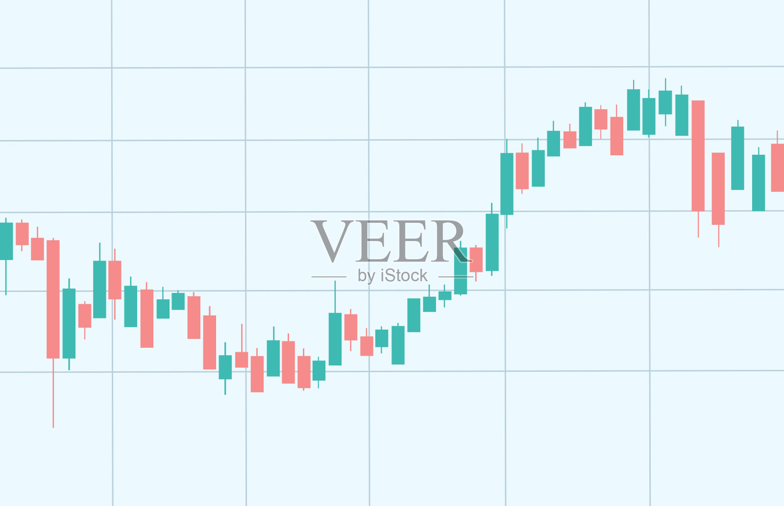 烛台交易图形，投资股票市场，买卖标志烛台，矢量插图插画图片素材