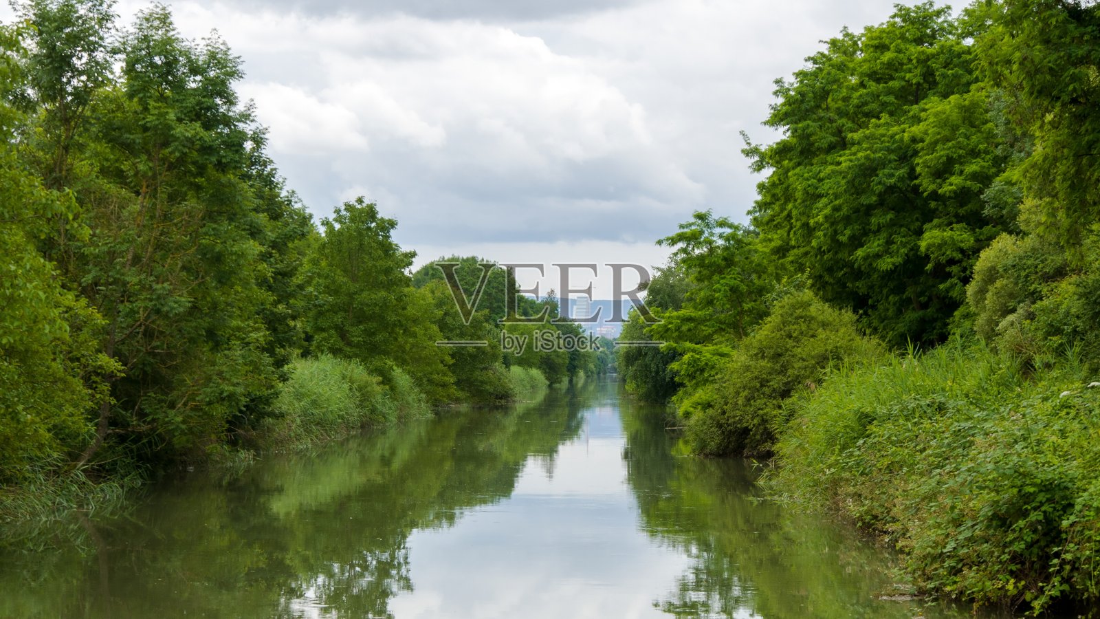 莱茵河与摩天大楼的背景照片摄影图片
