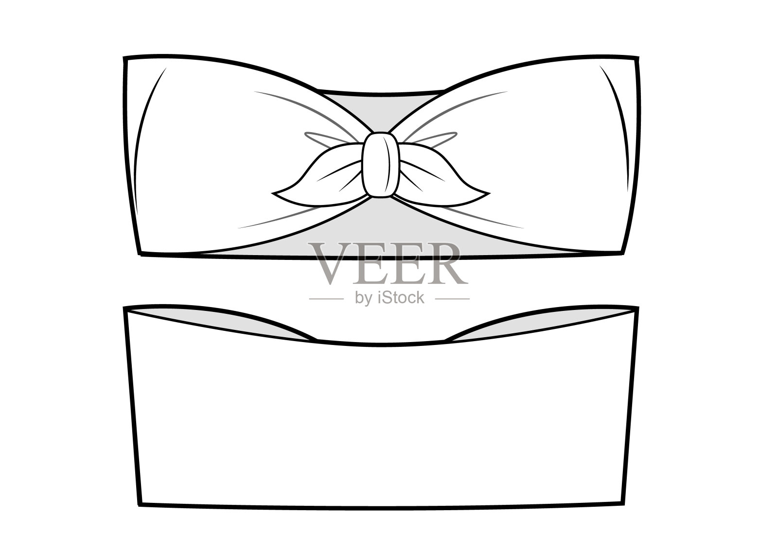 穿沙滩上装，前面有蝴蝶结扣。作物顶级设计设计元素图片