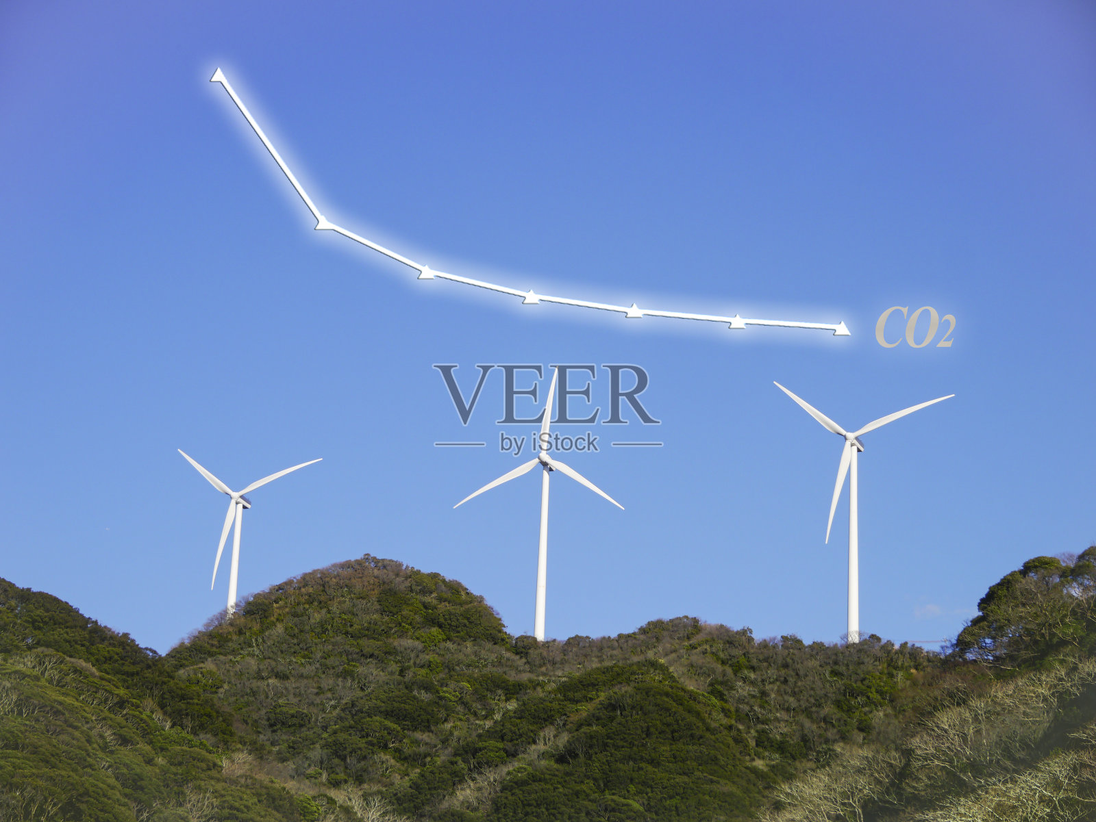 无碳排放的风力发电站照片摄影图片