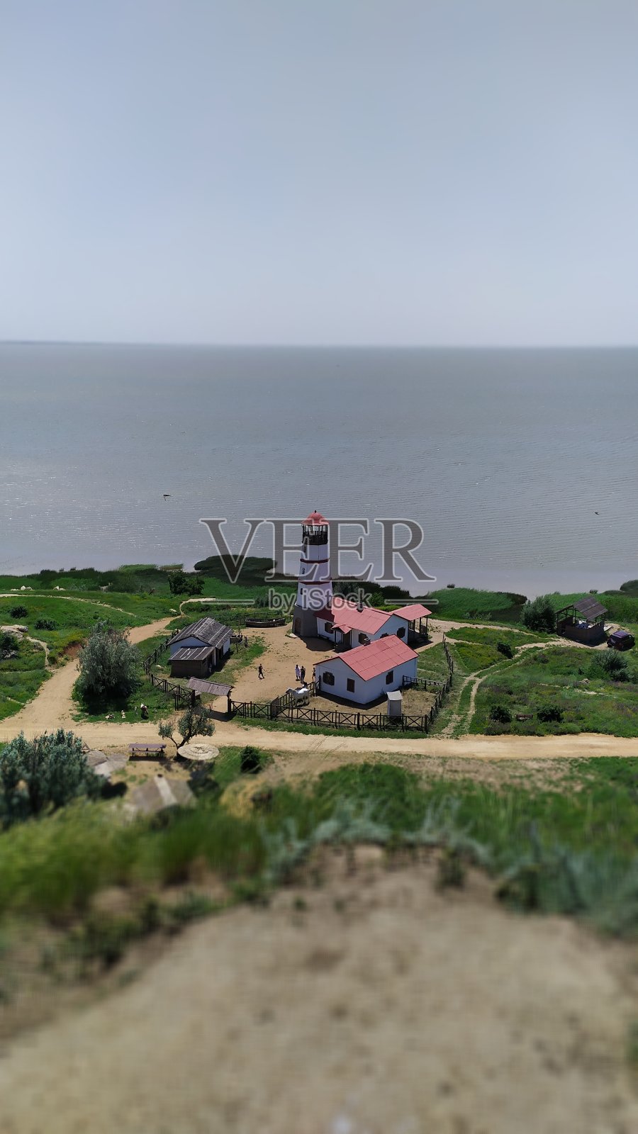 灯塔和海岸的全景照片摄影图片