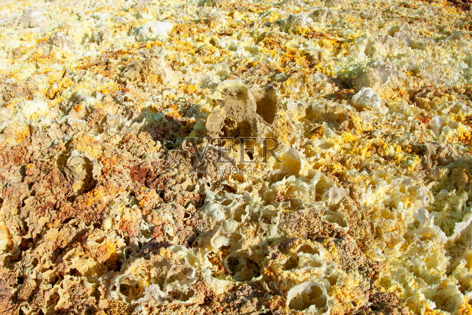 在达纳基尔洼地，埃塞俄比亚宽谷谷表面的特写照片摄影图片