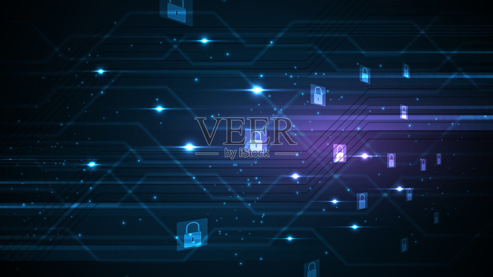 挂锁安全网络数字概念抽象技术背景保护系统创新矢量说明插画图片素材