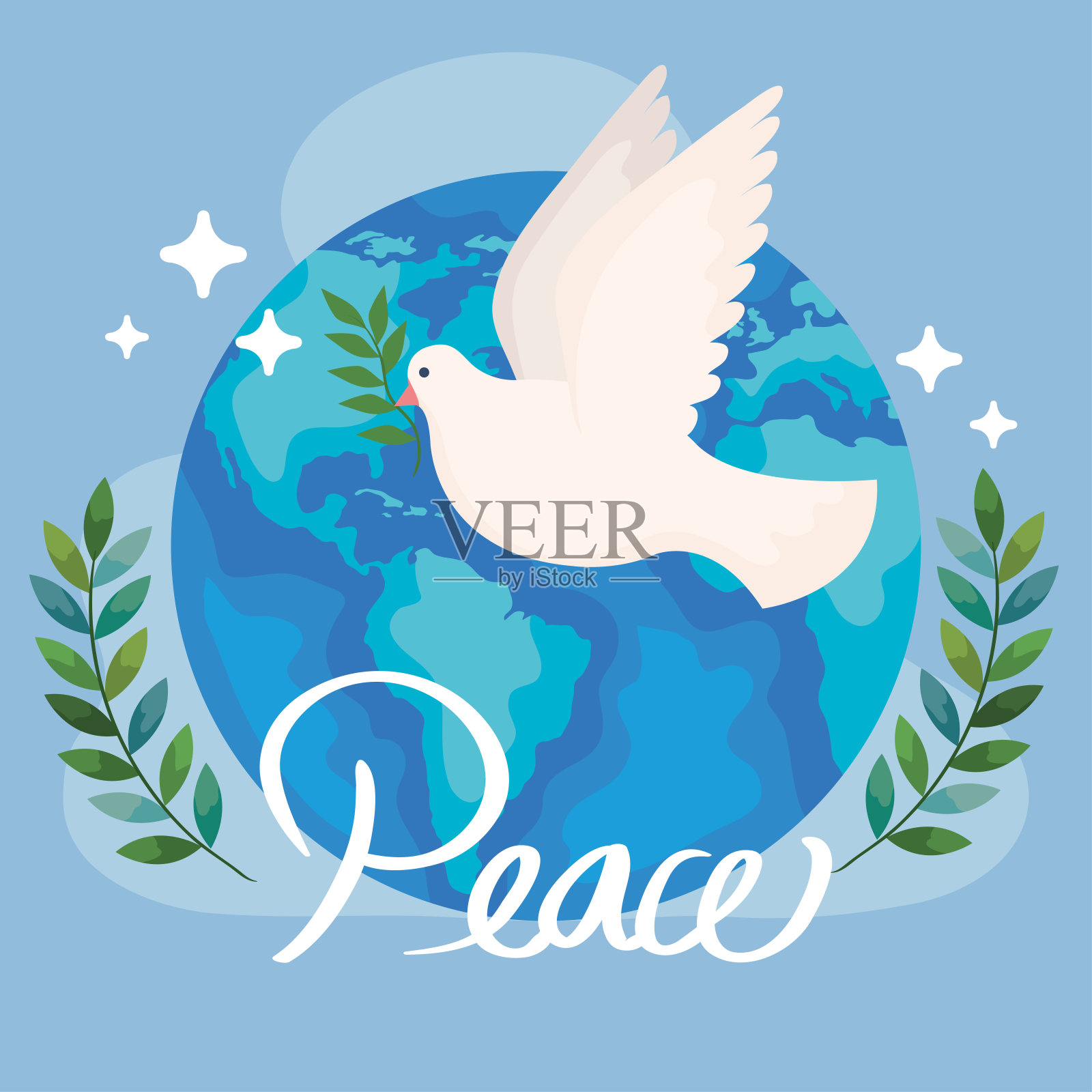 世界和平的海报插画图片素材