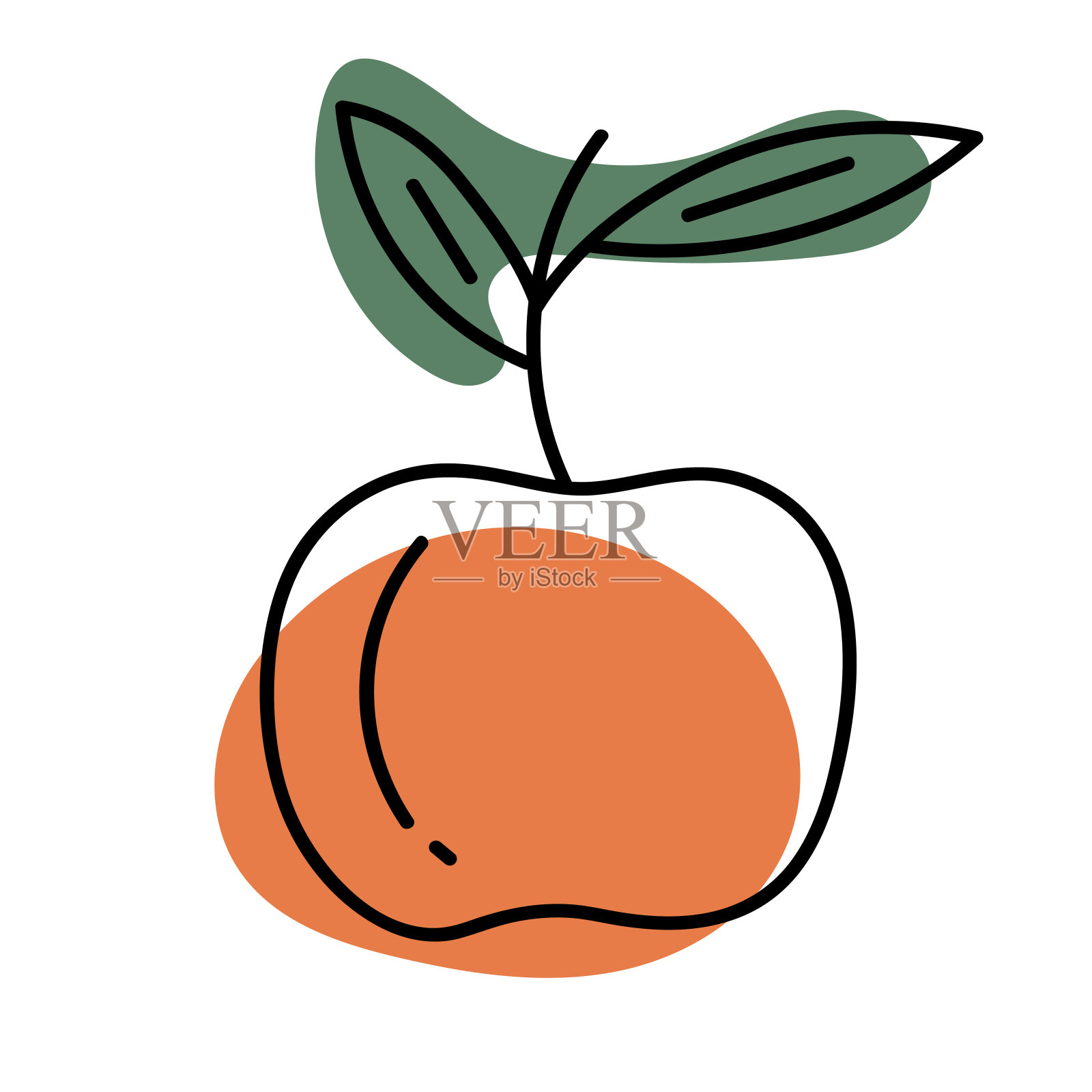 抽象的苹果果实。插画图片素材