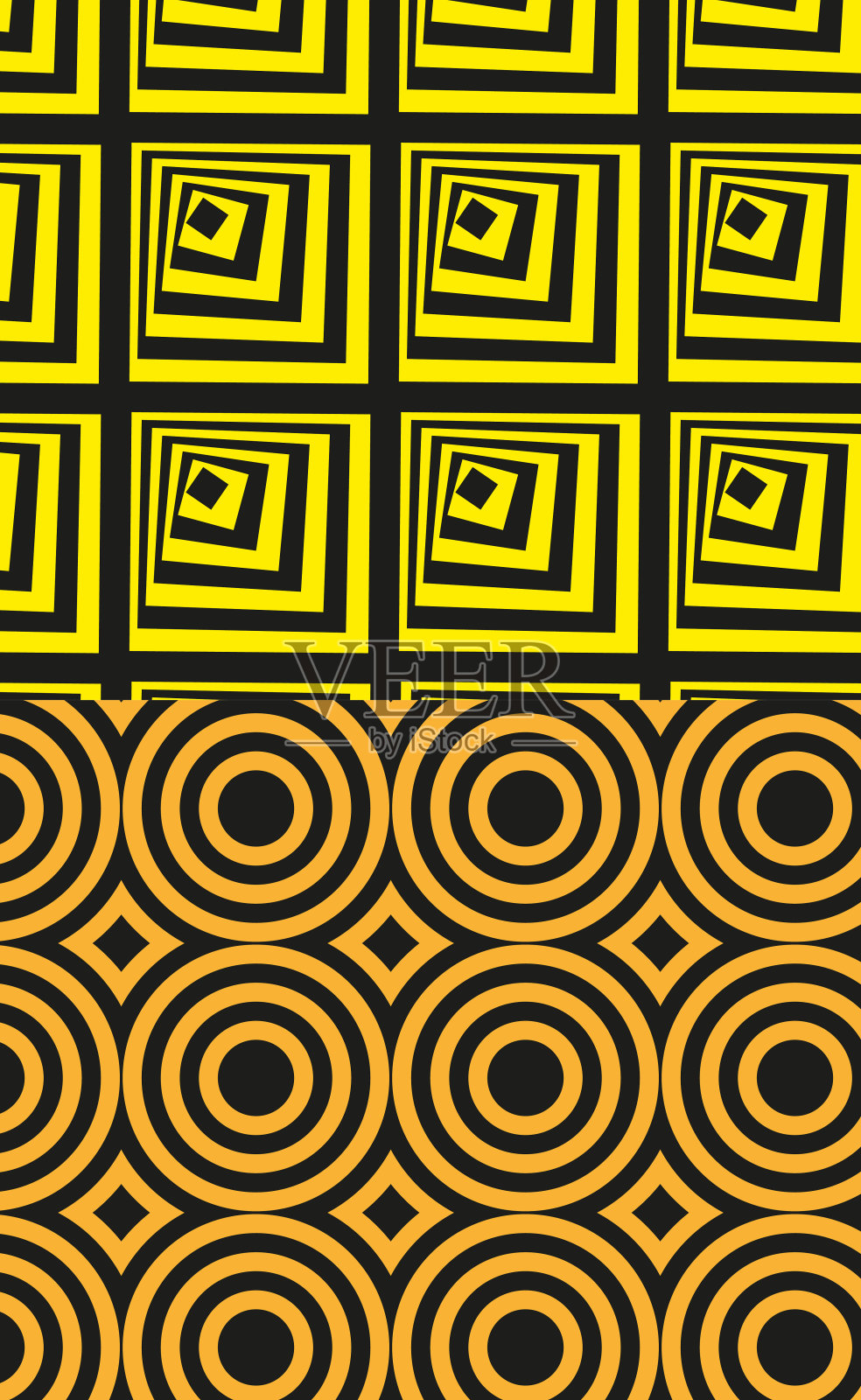 无缝彩色背景图案，各种几何形状-矢量插画图片素材