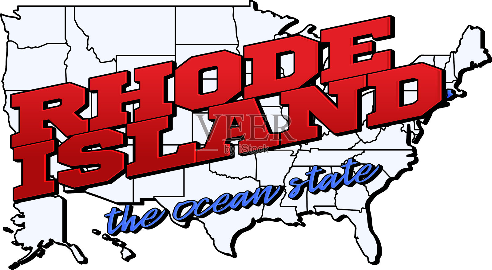 罗德岛州和我们的州插画图片素材