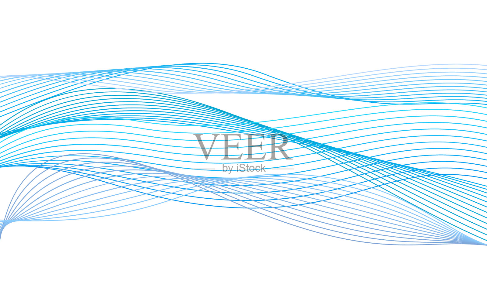 抽象波从蓝色的曲线上呈现出来插画图片素材