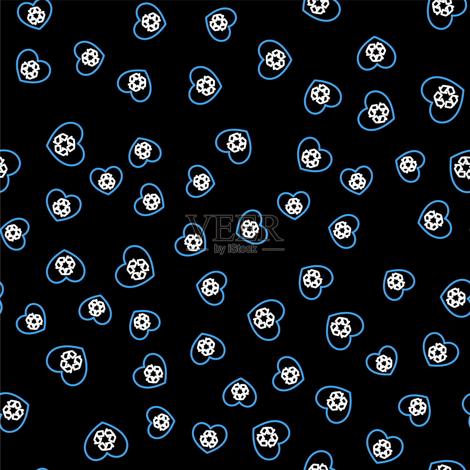 线环保心图标隔离无缝插画图片素材