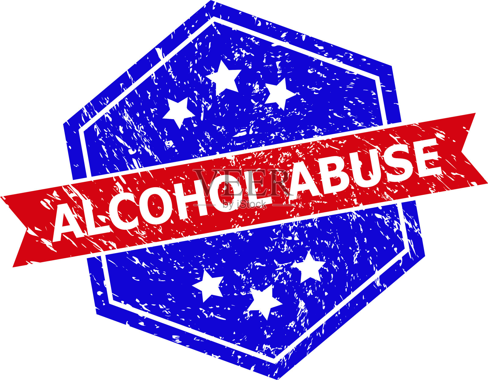 六角双色酒精滥用印章印章用插画图片素材