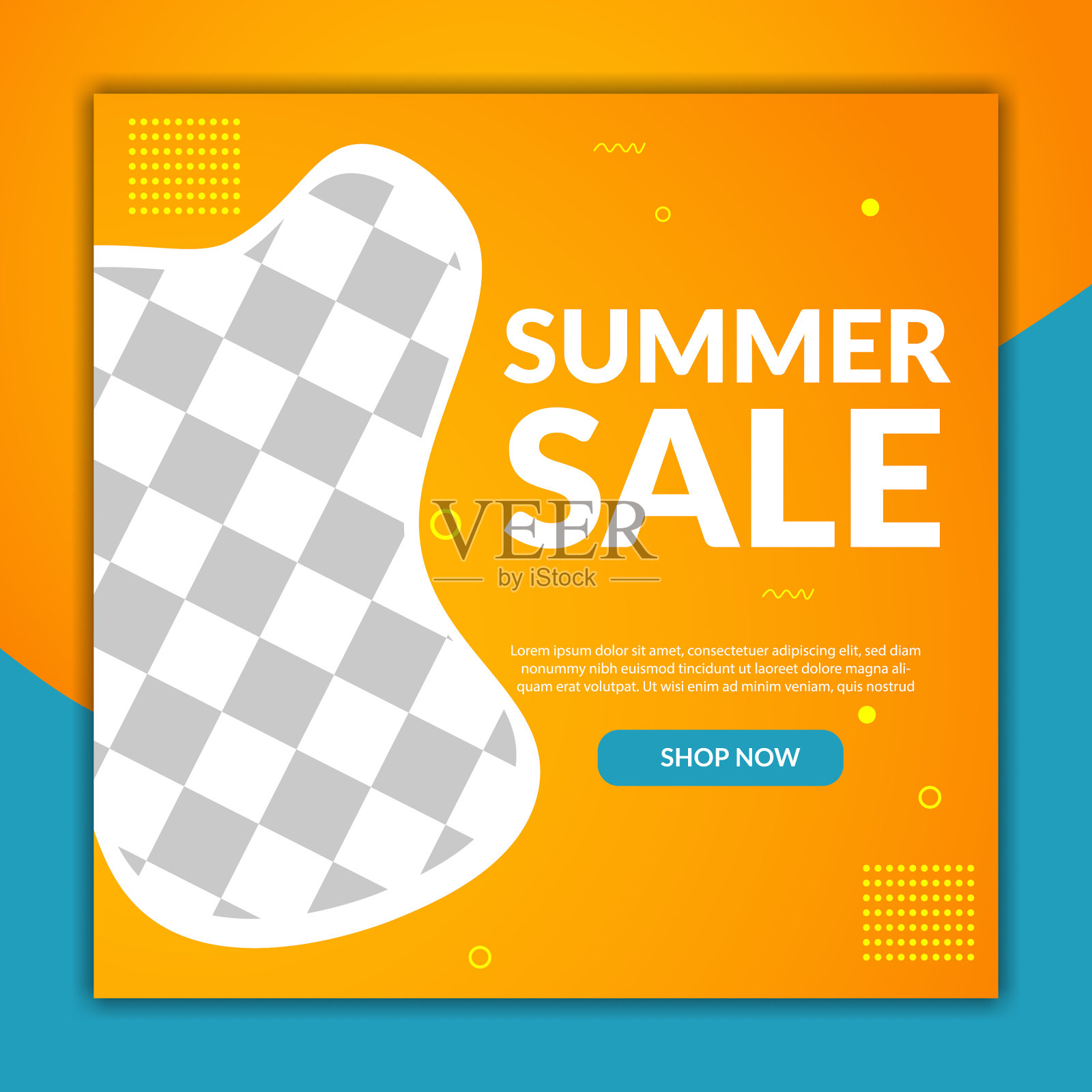 现代抽象夏日促销横幅社交设计模板素材