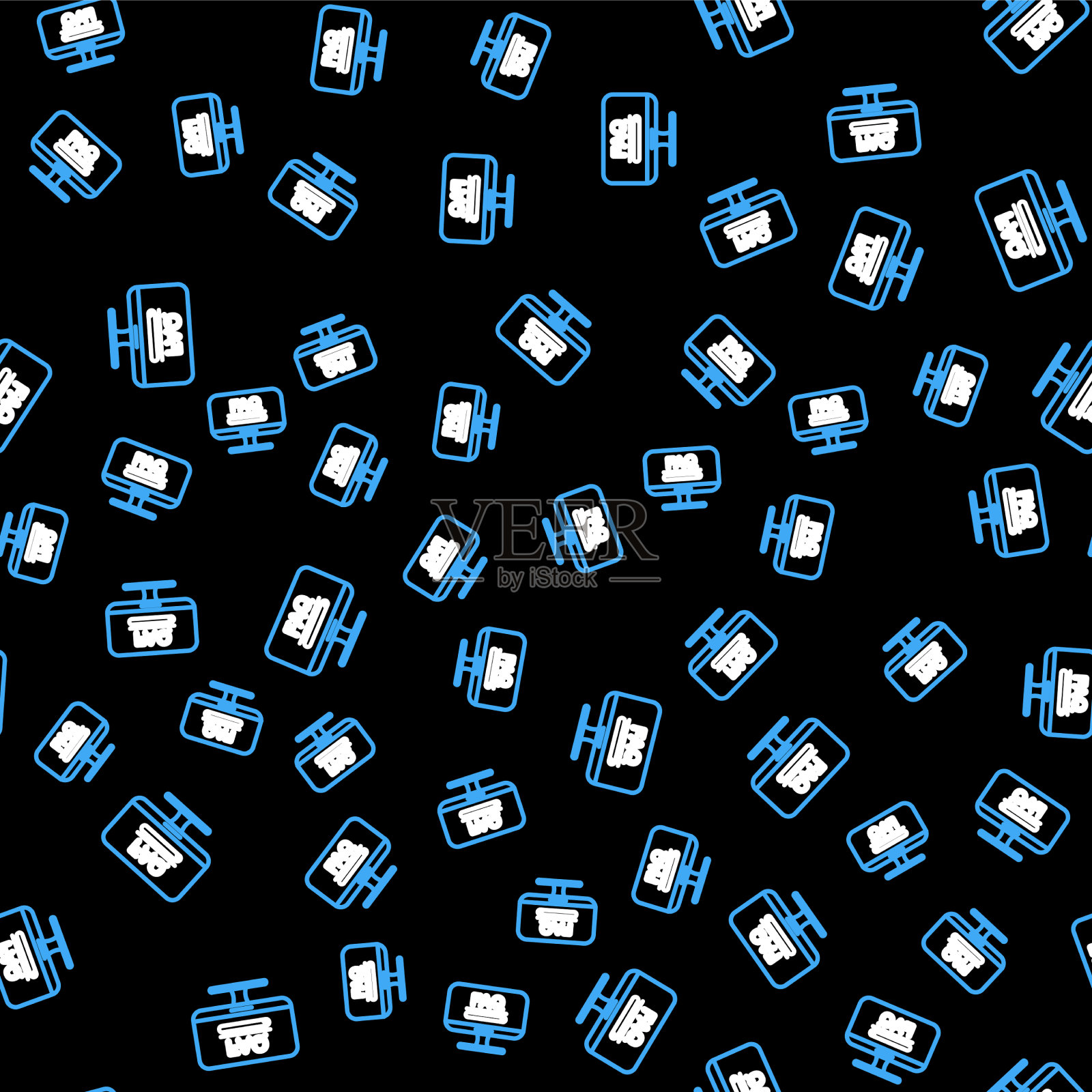 行计算机显示器与文本FAQ信息插画图片素材