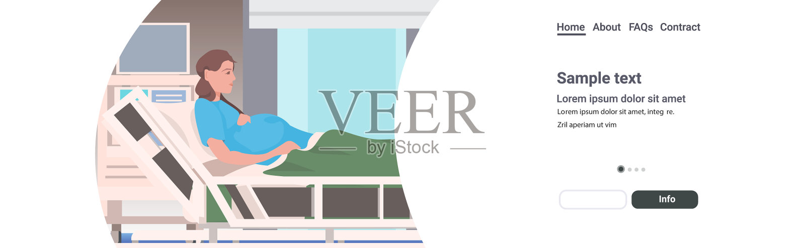 之前有孕妇躺在病床上设计模板素材