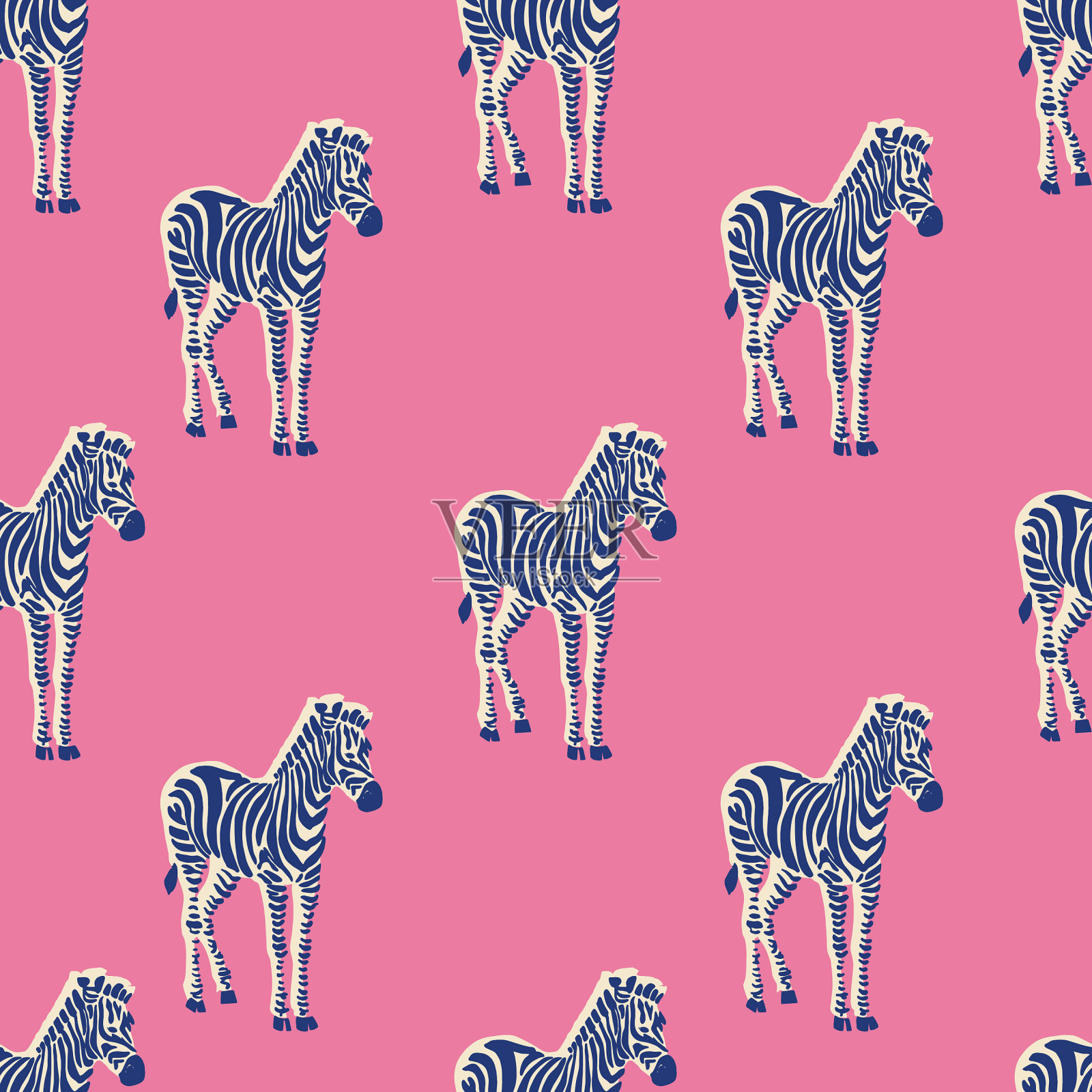 复古霓虹灯颜色斑马插图图案无缝重复图案数字文件艺术品家居装饰打印时尚织物纺织流行艺术插画图片素材