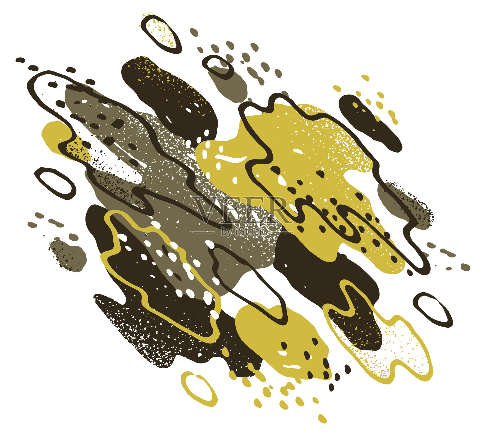 手绘艺术抽象形状矢量构成，模板创意广告或抽象插图，艺术平面设计元素。插画图片素材