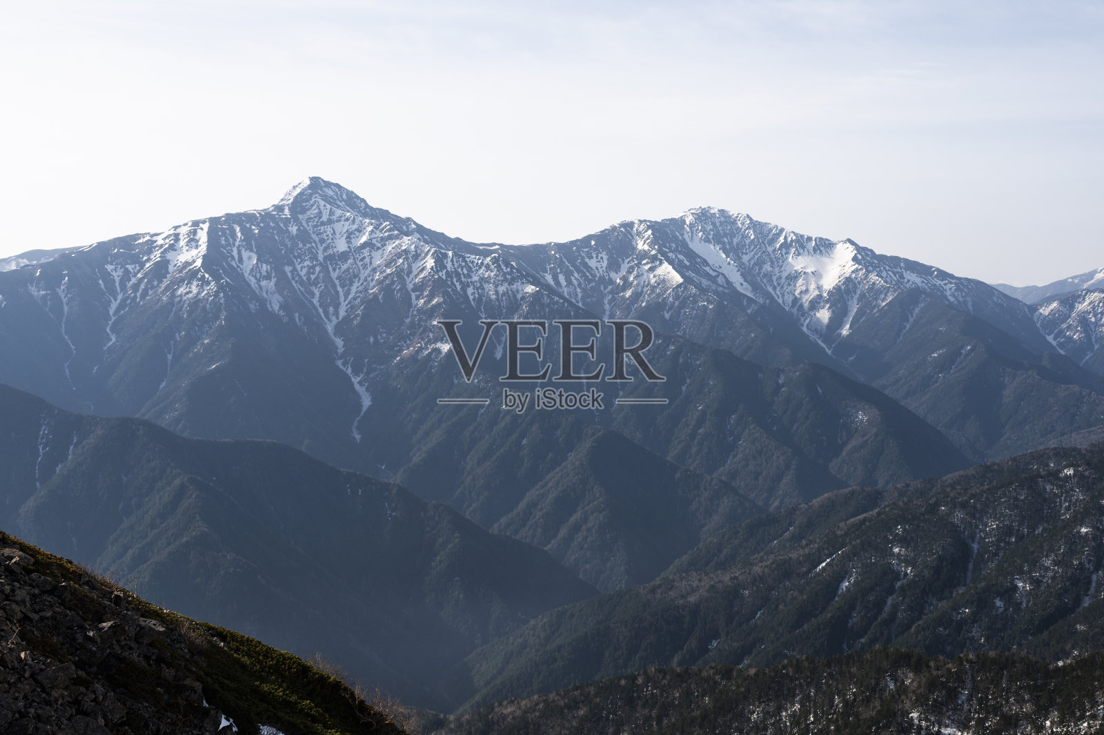 日本的阿尔卑斯北田山和稻野田山照片摄影图片