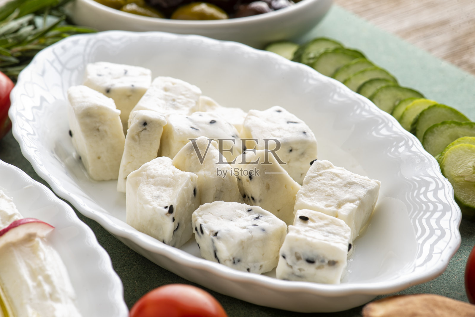 茴香籽奶酪和蔬菜特写照片摄影图片