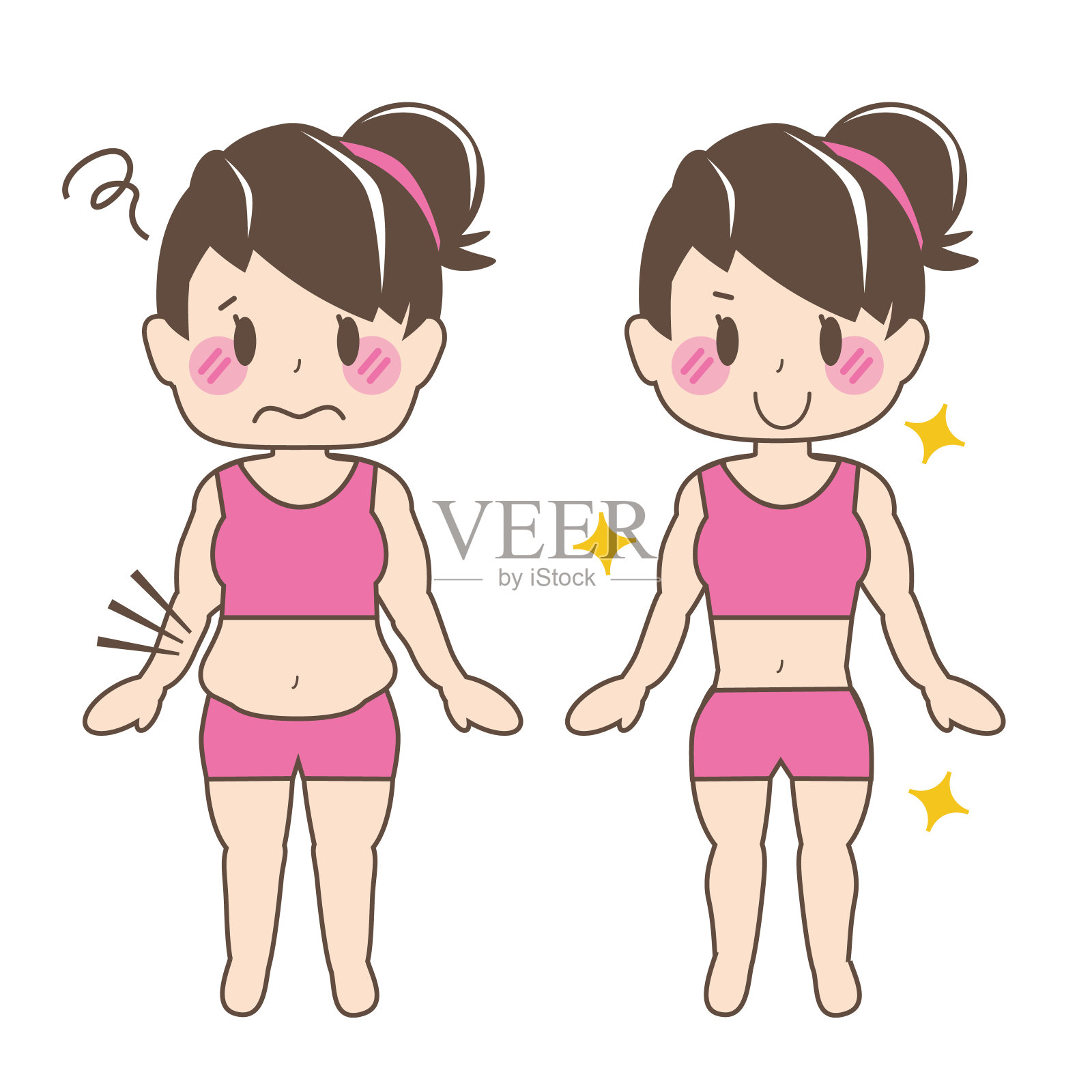 饮食之前后插画图片素材