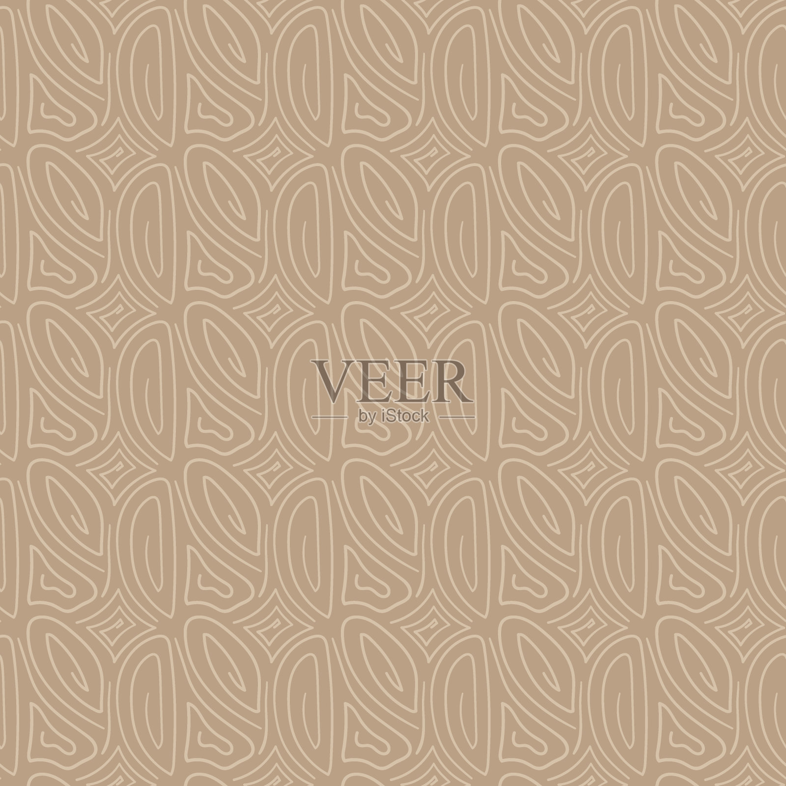 矢量绘制无缝模式。线条手绘单色背景。装饰织物，墙纸，包装。插画图片素材