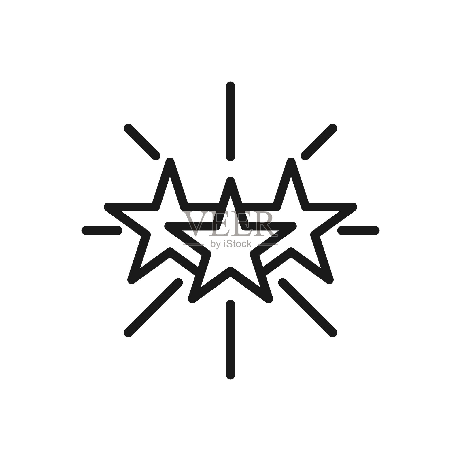 星形图标矢量插图模板。明星图标设计收藏。星型矢量设计孤立的白色背景。星矢量图标平面设计的网站，符号，标志，标志，应用程序，UI。插画图片素材