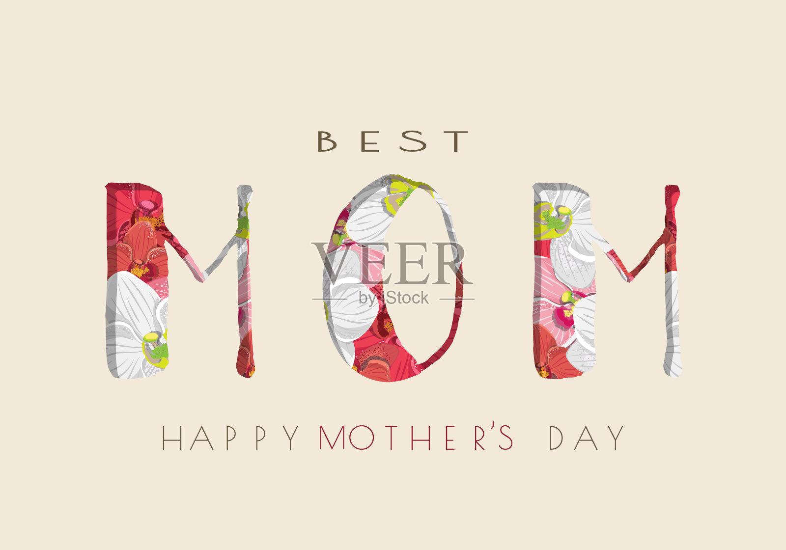 妈妈，母亲节鲜花信件横幅贺卡背景插画图片素材