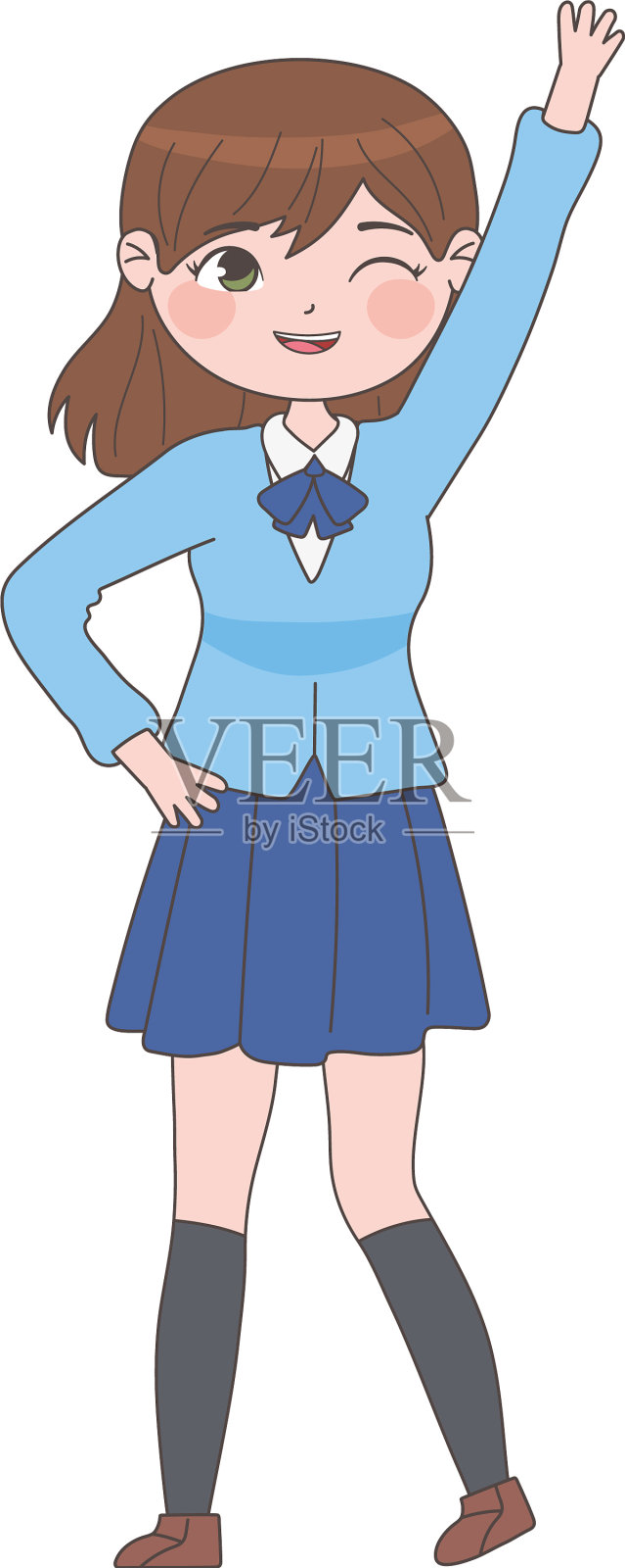 动漫女孩有趣设计元素图片