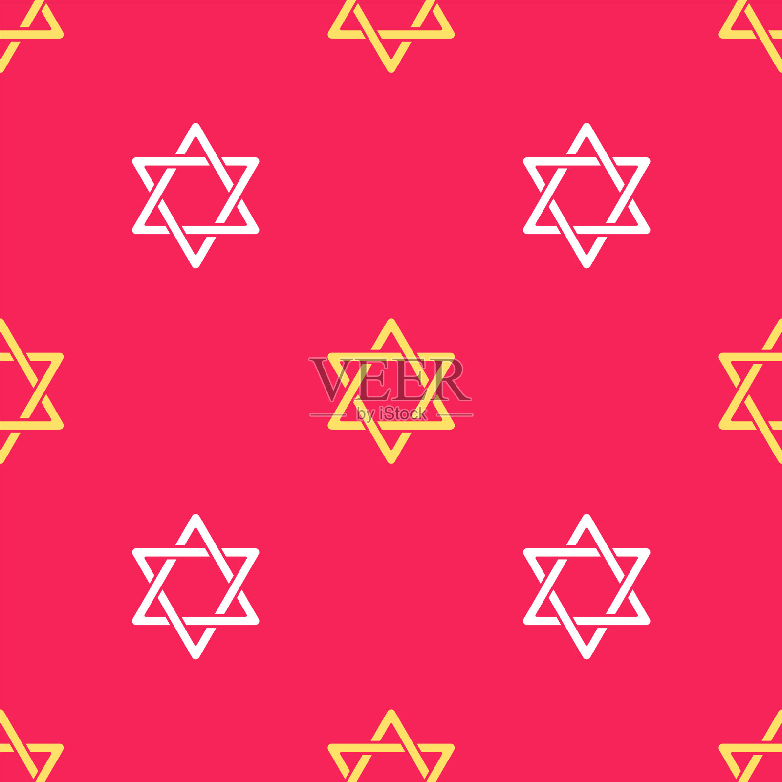 黄色星大卫图标隔离无缝插画图片素材